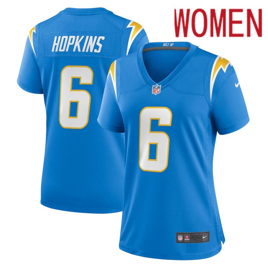 Women Los Angeles Chargers #6 Dustin Hopkins Nike Powder Blue Game NFL Jersey->women nfl jersey->Women Jersey